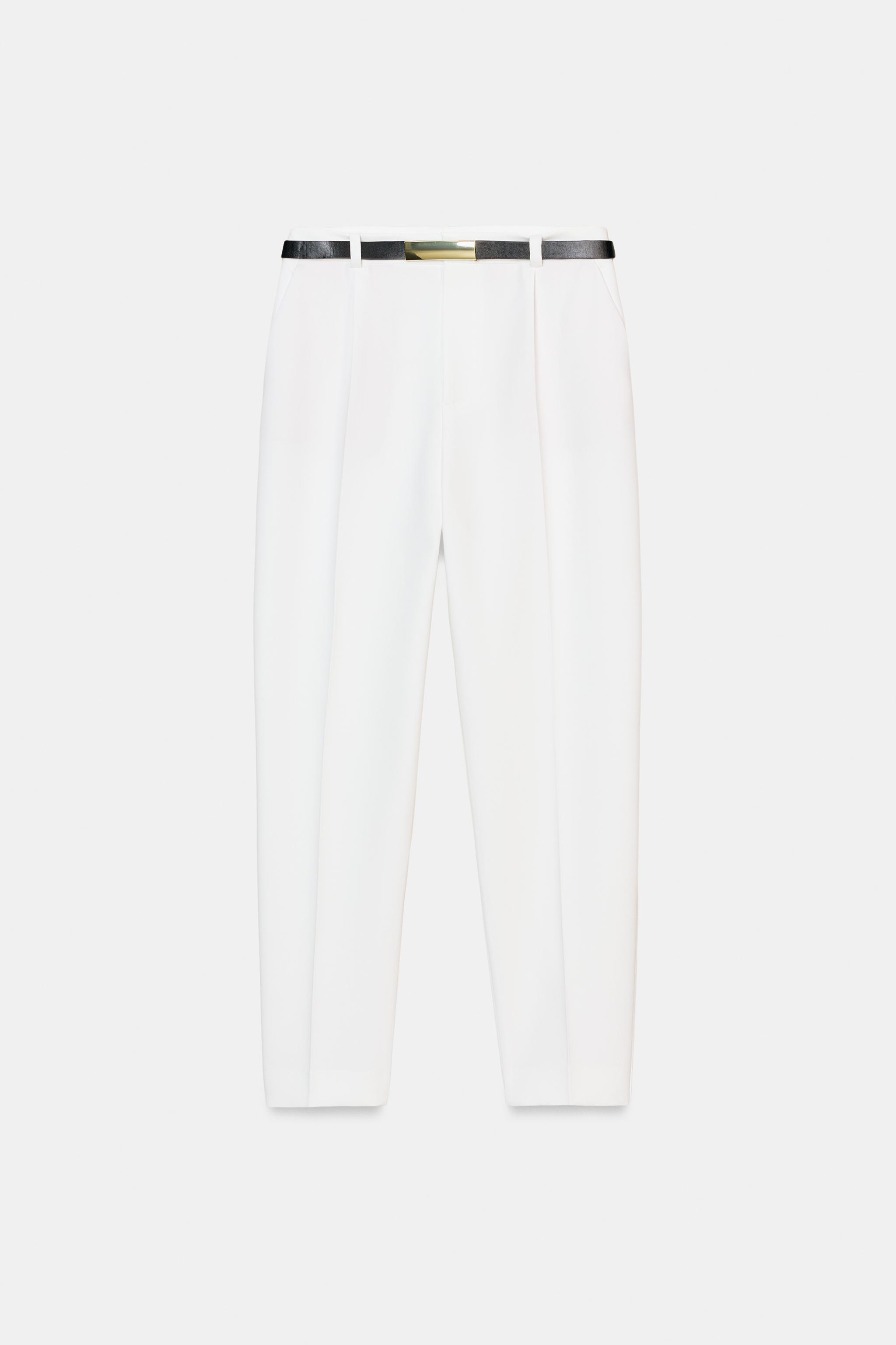 BELTED ANKLE PANTS